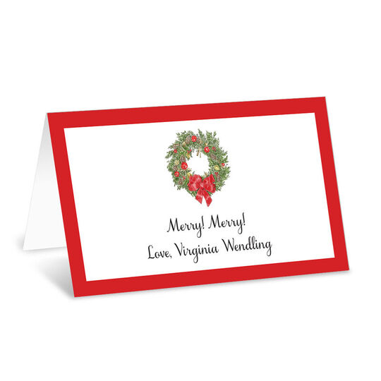 Wreath Folded Enclosure Cards